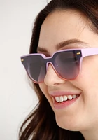 Women's Purple Flat Lens Wayfarer