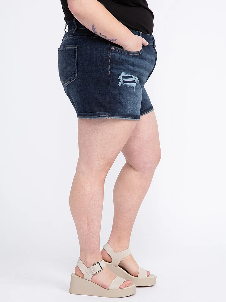 Women's Plus Rip & Repair Cuffed Shortie