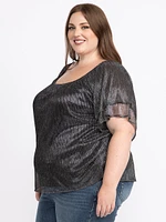 Women's  Shimmer Peasant Top