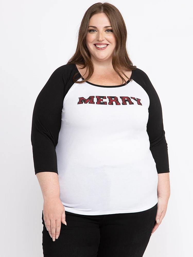 Women's Merry Baseball Tee