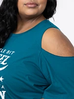Women's Oversized Cold Shoulder Tee