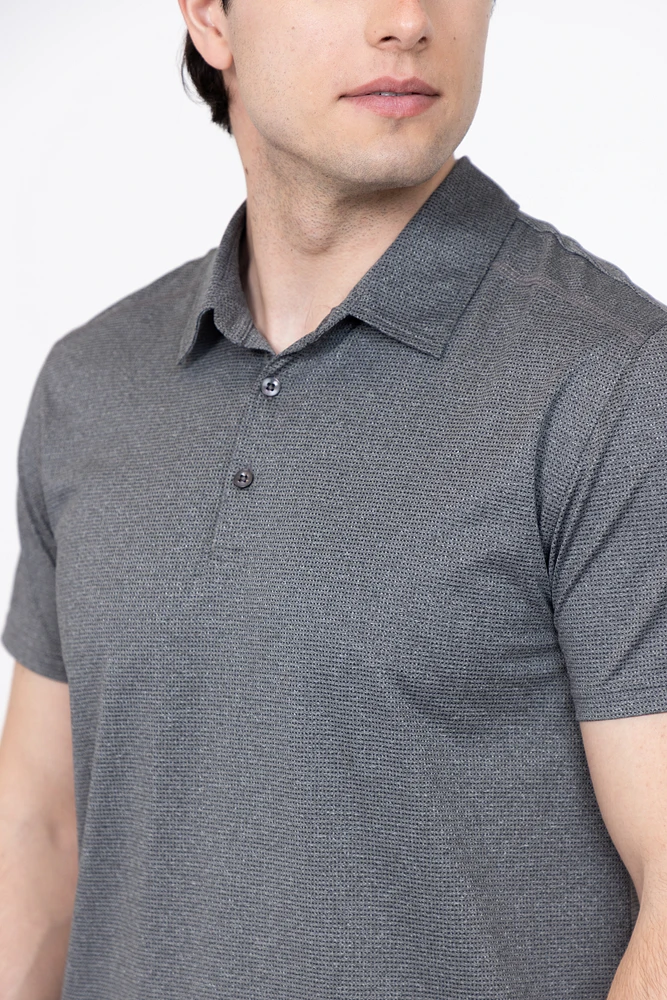 Men's Active Textured Polo Shirt