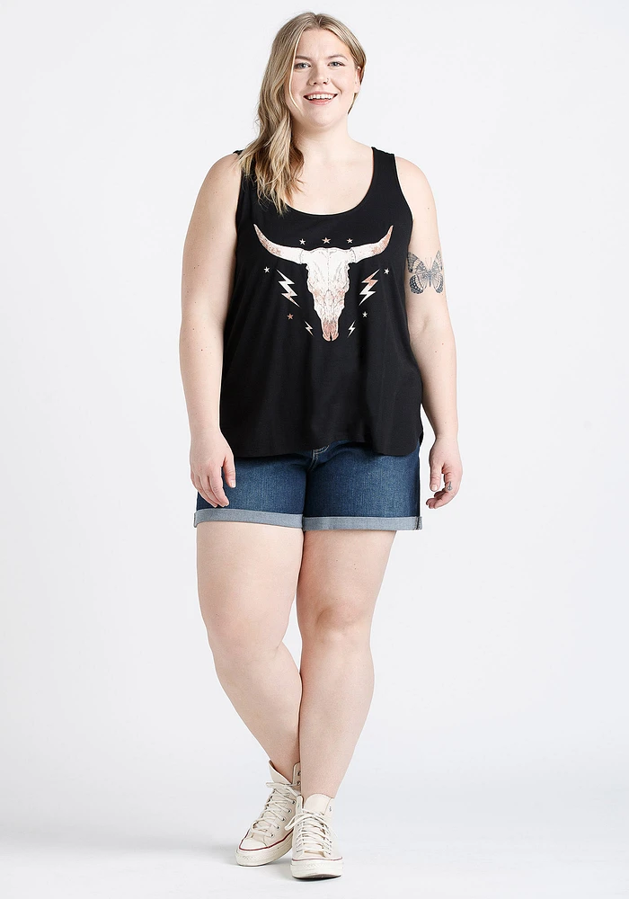 Women's Cow Skull Ladderback Tank