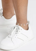 Silver Starburst Charm Anklet