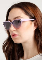 Women's Purple Flat Lens Wayfarer