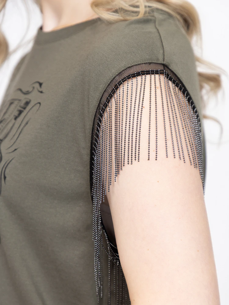 Women's Call The Shots Fringe Muscle Tee