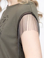 Women's Call The Shots Fringe Muscle Tee