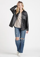 Women's Faux Leather Shacket