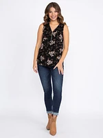 Women's Floral Half Zip Tank