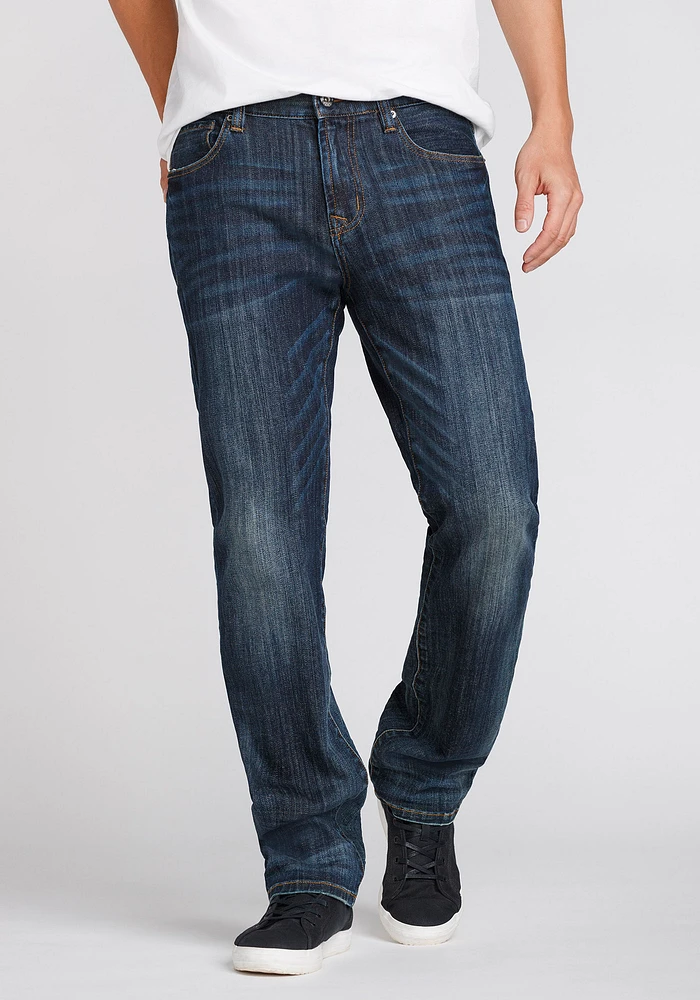 Men's Dark Wash Slim Straight Jeans