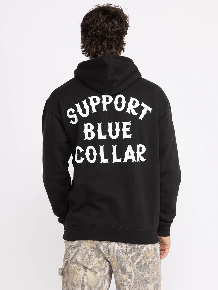 Men's Support Blue Collar Hoodie