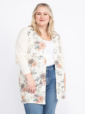 Women's Floral Rib Cardigan