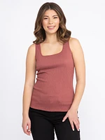 Women's Textured Square Neck Tank