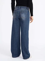 Women's Medium Dark Wash Wide Leg Skater Jeans