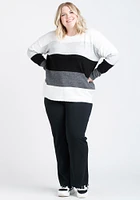 Women's Colour Block Lace Up Sweater