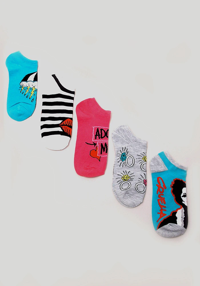 Women's 5 Pk Cruella No Show Socks