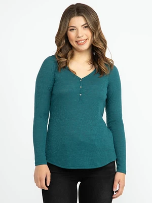 Women's Rib Long Sleeve Henley