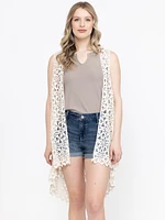 Women's Long Crochet Vest