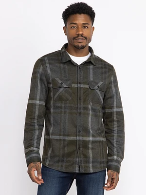 Men's Plaid Knit Flannel Shirt