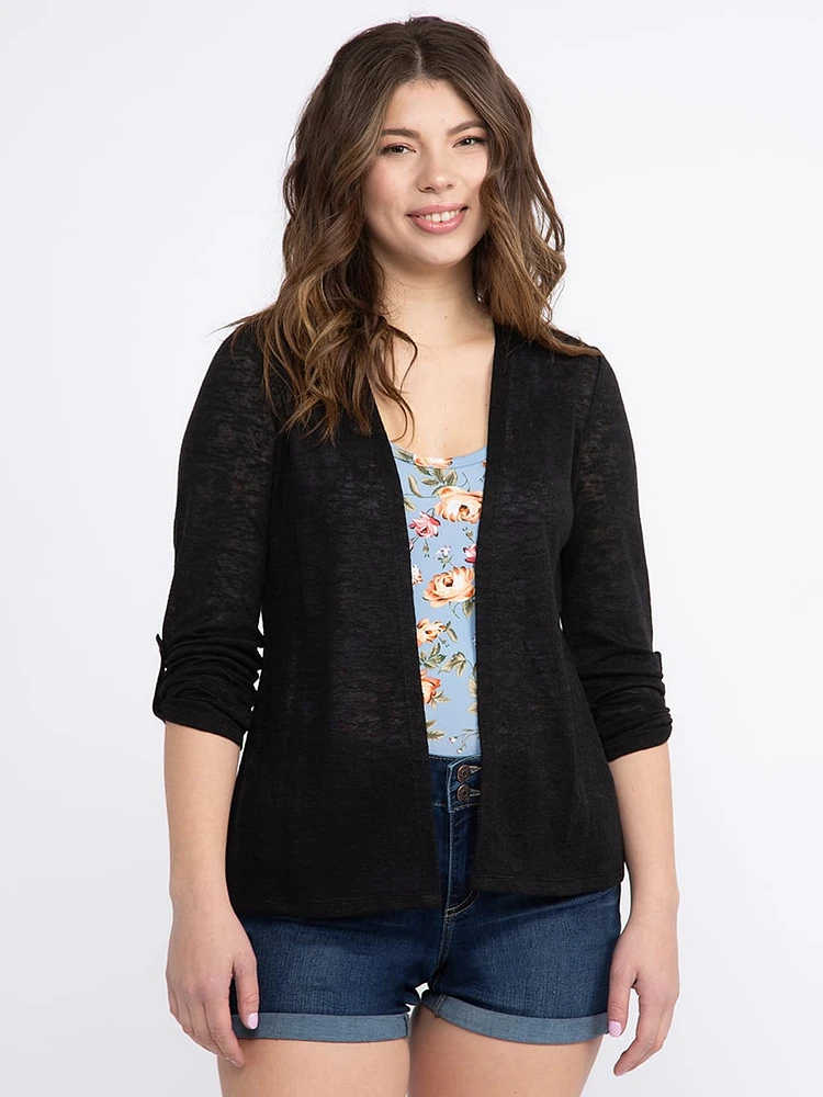 Women's Roll Sleeve Cardigan