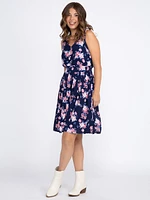 Women's Floral Smocked Waist Dress