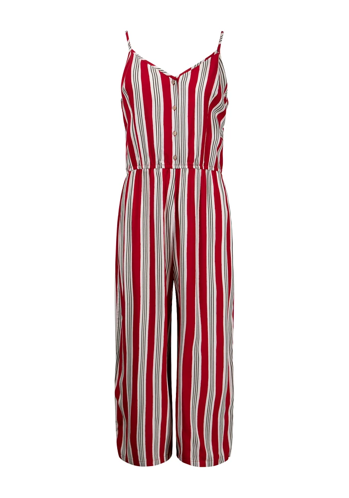 Women's Striped Tie Jumpsuit