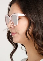 Women's Matte Pink Wayfarer Sunglasses