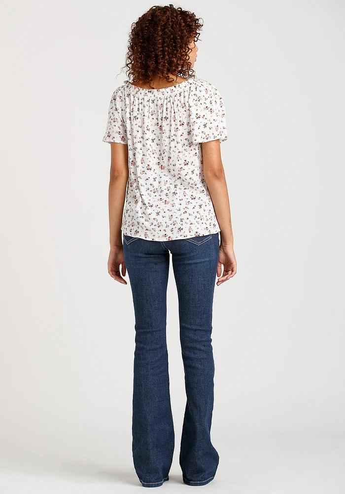 Women's Ditsy Floral Peasant Top