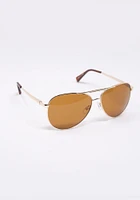 Men's Gold Frame Amber Lens Aviator