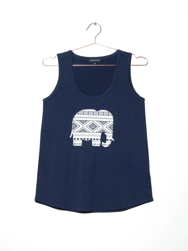 Women's Elephant Scoop Neck Tank