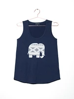 Women's Elephant Scoop Neck Tank