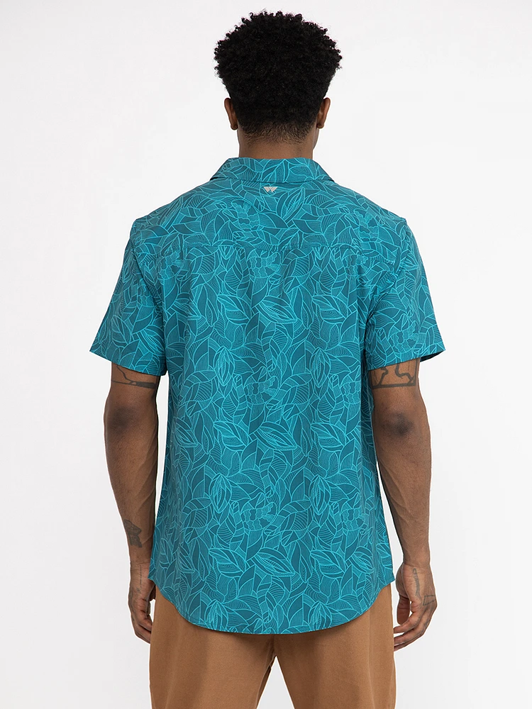 Men's Tonal Leaf Print Shirt