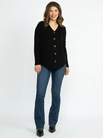 Women's Cable Button Front Top