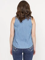 Women's Sleeveless Denim Shirt