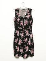 Women's Floral Half Button Dress