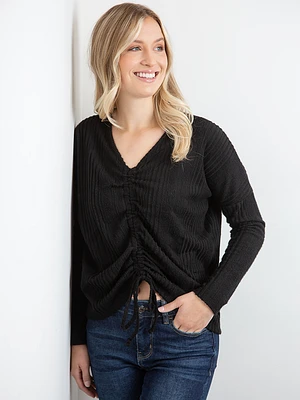 Women's Ruched Front Rib Top