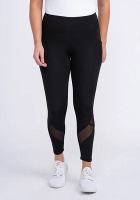 Women's Active Crop Legging With Mesh