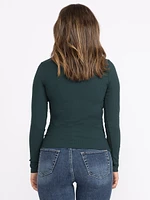 Women's Crew Neck Rib Long Sleeve Tee