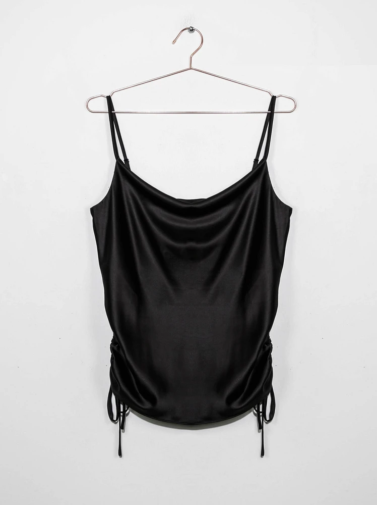 Women's Cowl Neck Satin Tank