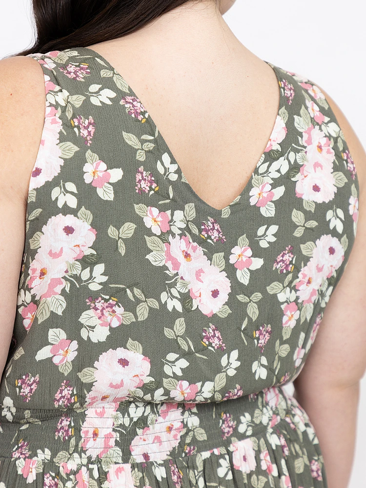 Women's Floral Smocked Waist Dress