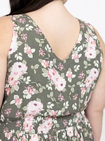 Women's Floral Smocked Waist Dress
