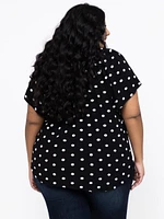 Women's Embroidered Keyhole Top