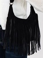 Women's Faux Suede Tassle Bag