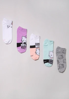 5Pk Hello Kitty Current Mood No Show Socks