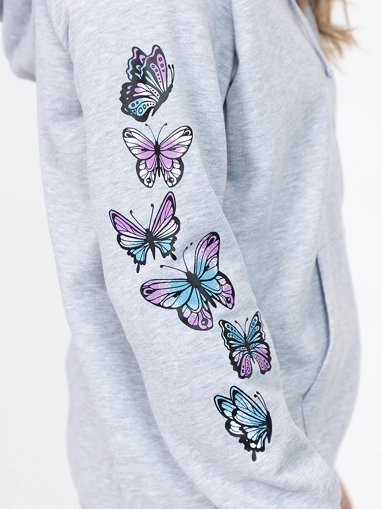 Womens Butterfly Zip Hoodie