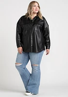 Women's Faux Leather Shacket