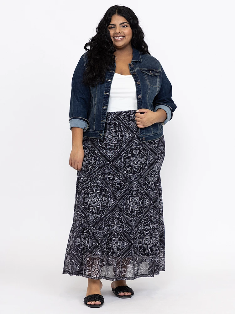 Women's Bandana Mesh Maxi Skirt