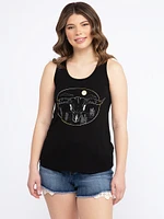 Women's Cow Skull Scoop Neck Tank