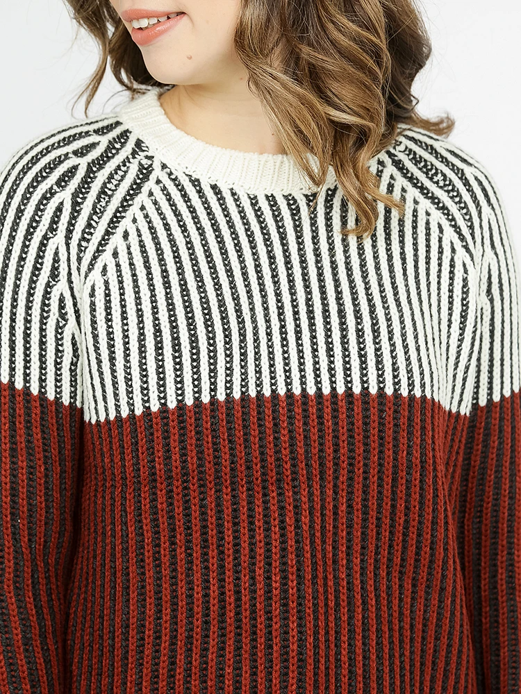 Women's Plated Colour Block Sweater