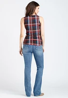 Women's Plaid Side Ruched Tank